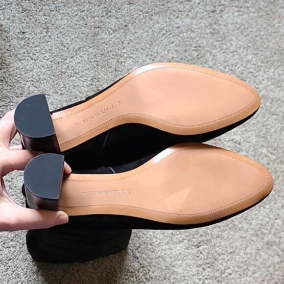 Brand New Banana Republic Black Suede Tall Shaft Block Heels - Picture 5 of 13